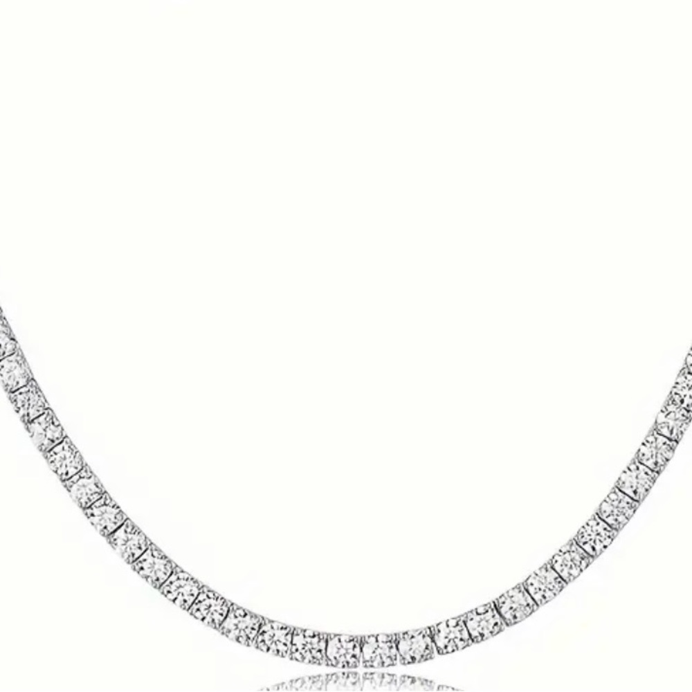 BRAND NEW DIAMOND MOISSANITE SILVER PLATED TENNIS CHAIN‼️